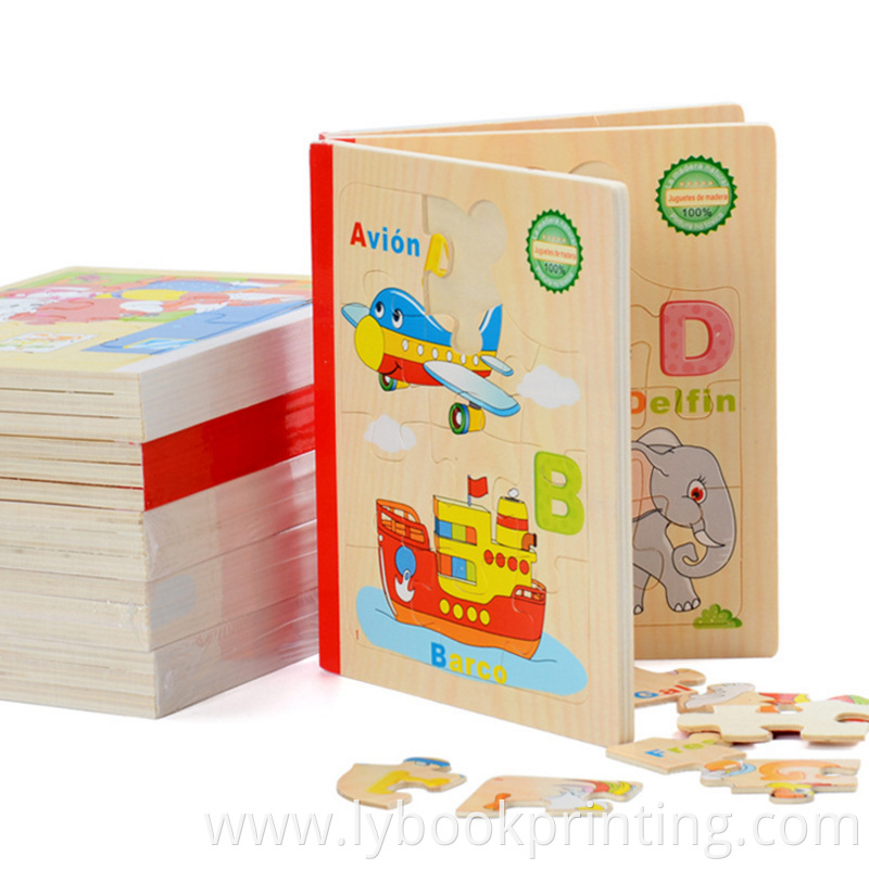 Factory direct custom book printing hardcover boardbook children puzzle books